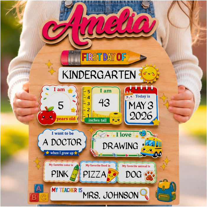 Personalized Interchangeable First & Last Day of School Sign
