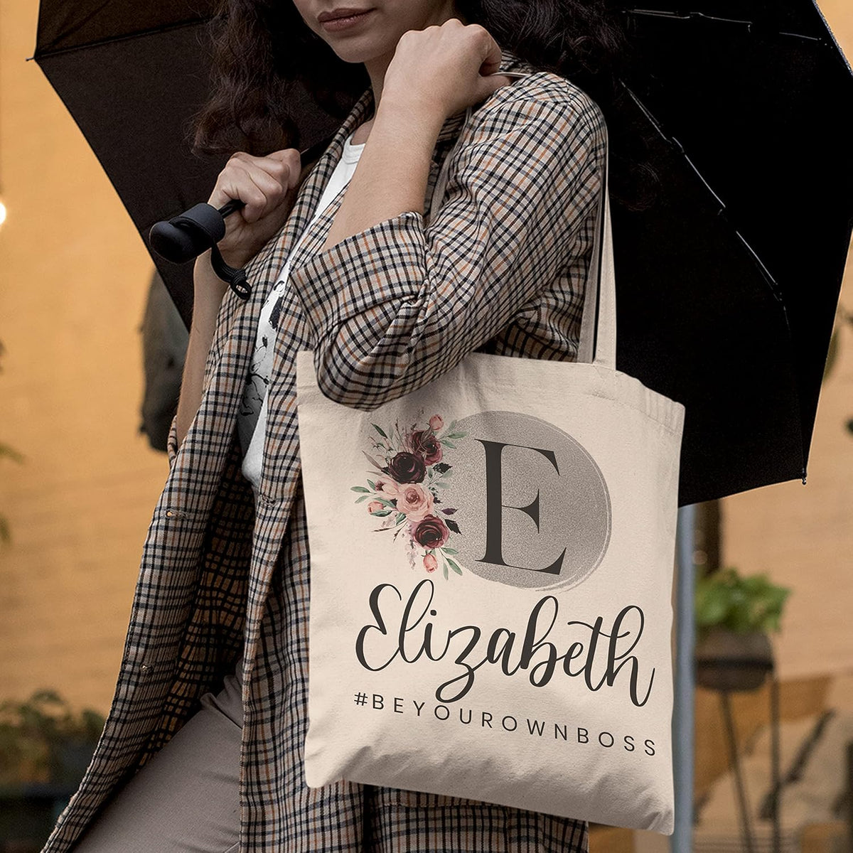 Personalized Initial Tote Bag for Bridesmaid, Customize Brush Totes for Events