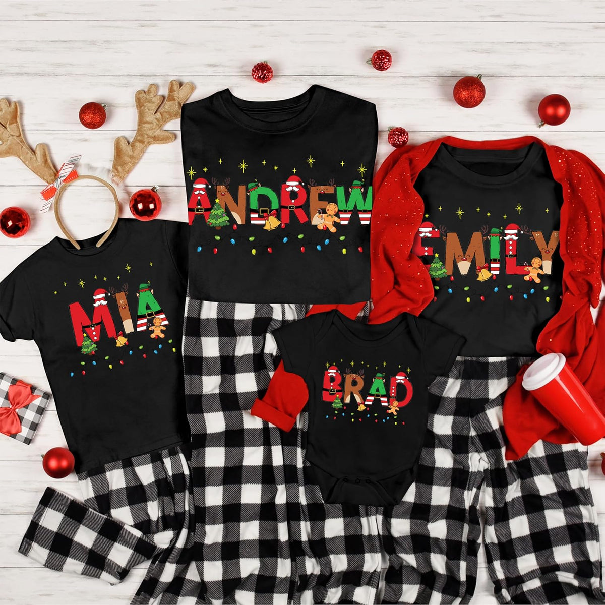 Personalized Christmas Family Matching Shirt, Custom Holiday Xmas Outfit