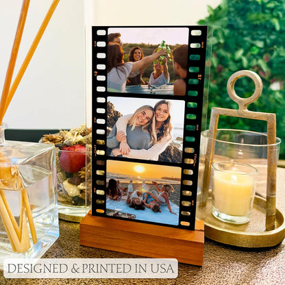 Zexpa Apparel Custom Photo Film Strip Acrylic Plaque - Personalized Picture Display Camera Roll Sign for Mother, Couples - Unique Keepsake Gift for Mothers Day, Christmas, Valentines Day, Birthday
