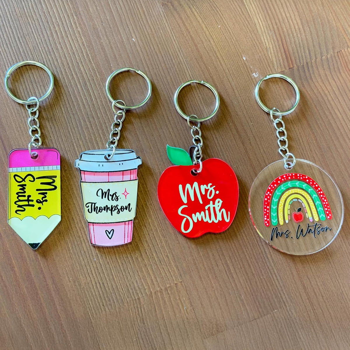 Personalized Pencil Keychain with Name, Custom Teacher Appreciation Gift