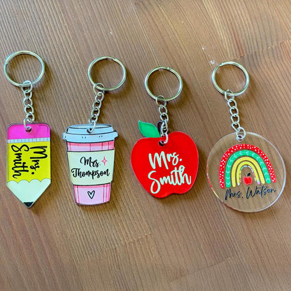 Personalized Pencil Keychain with Name, Custom Teacher Appreciation Gift
