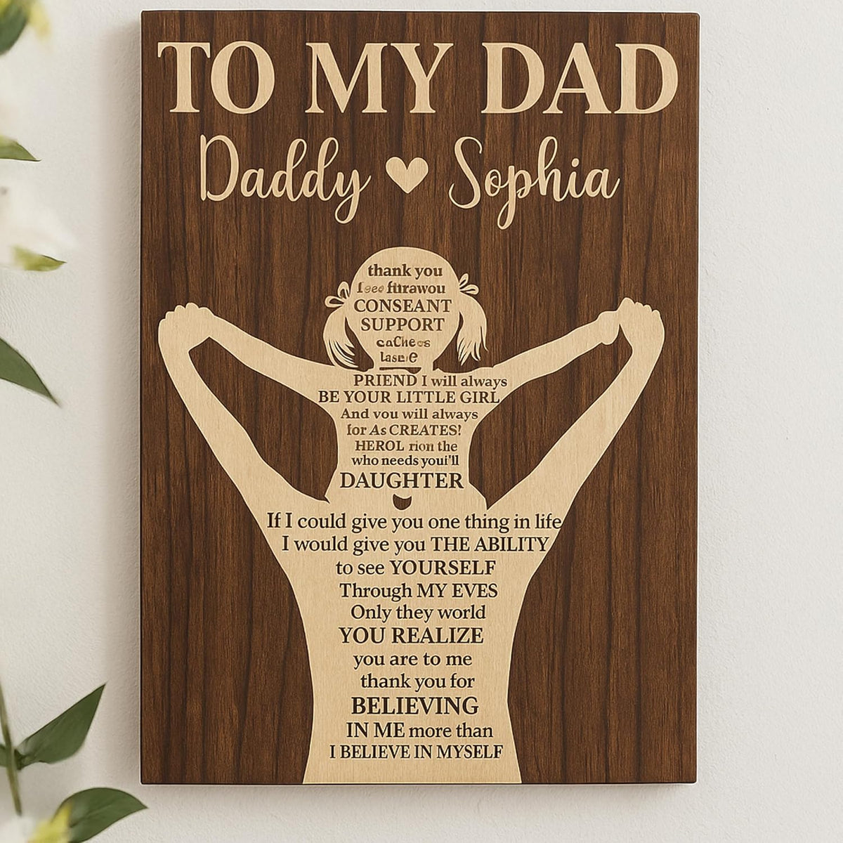 Personalized Wooden Sign for Dad – Custom Thank You for Your Constant Help Wall Plaque – Unique Father’s Day Gift from Daughter or Son – Rustic Decor for Garage, Office, Workshop or Man Cave