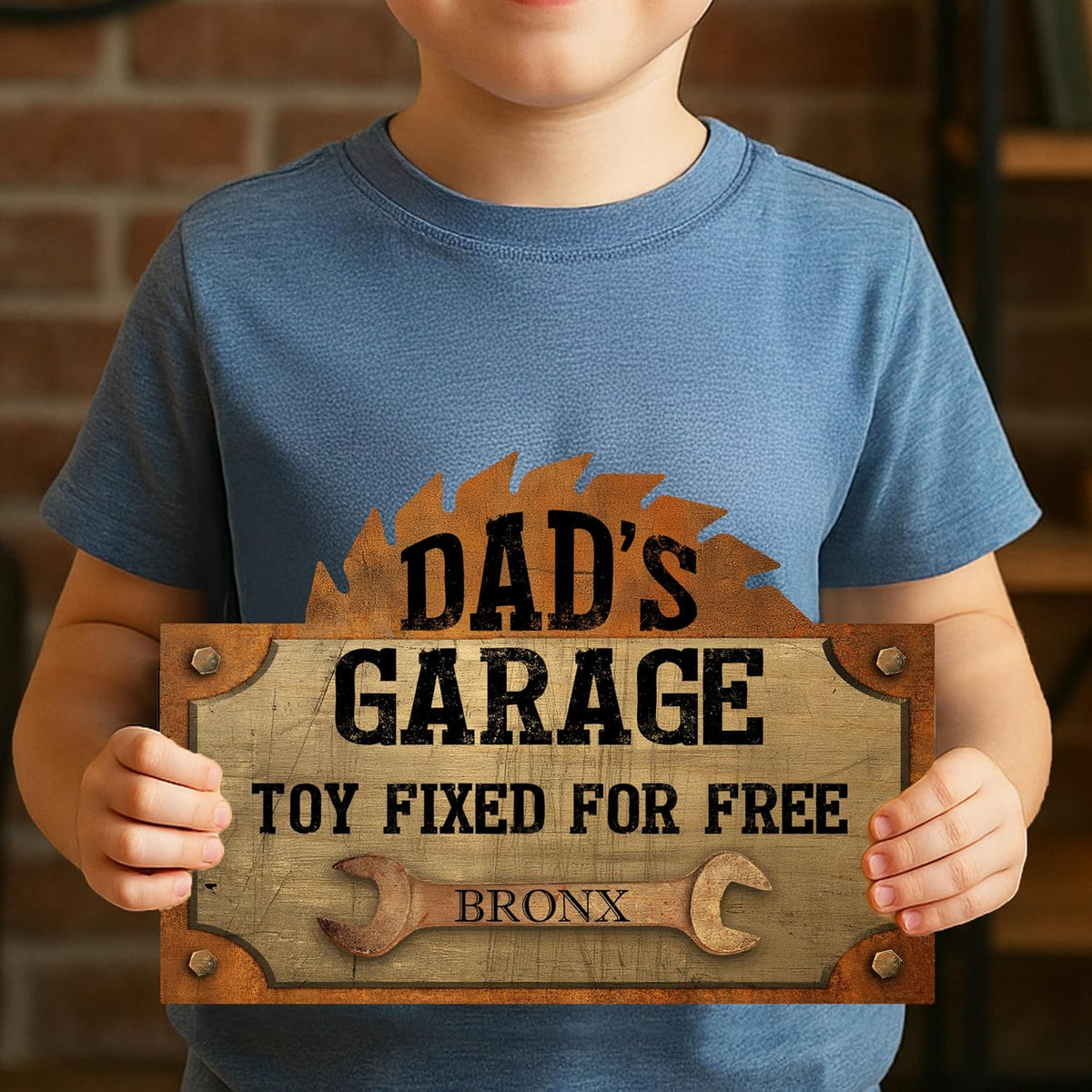 Personalized Garage Wood Sign for Dad, Custom Rustic Workshop Decor Gift