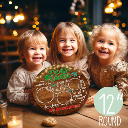 Personalized Christmas Cookie Tray for Santa, Custom Wooden Xmas Decoration