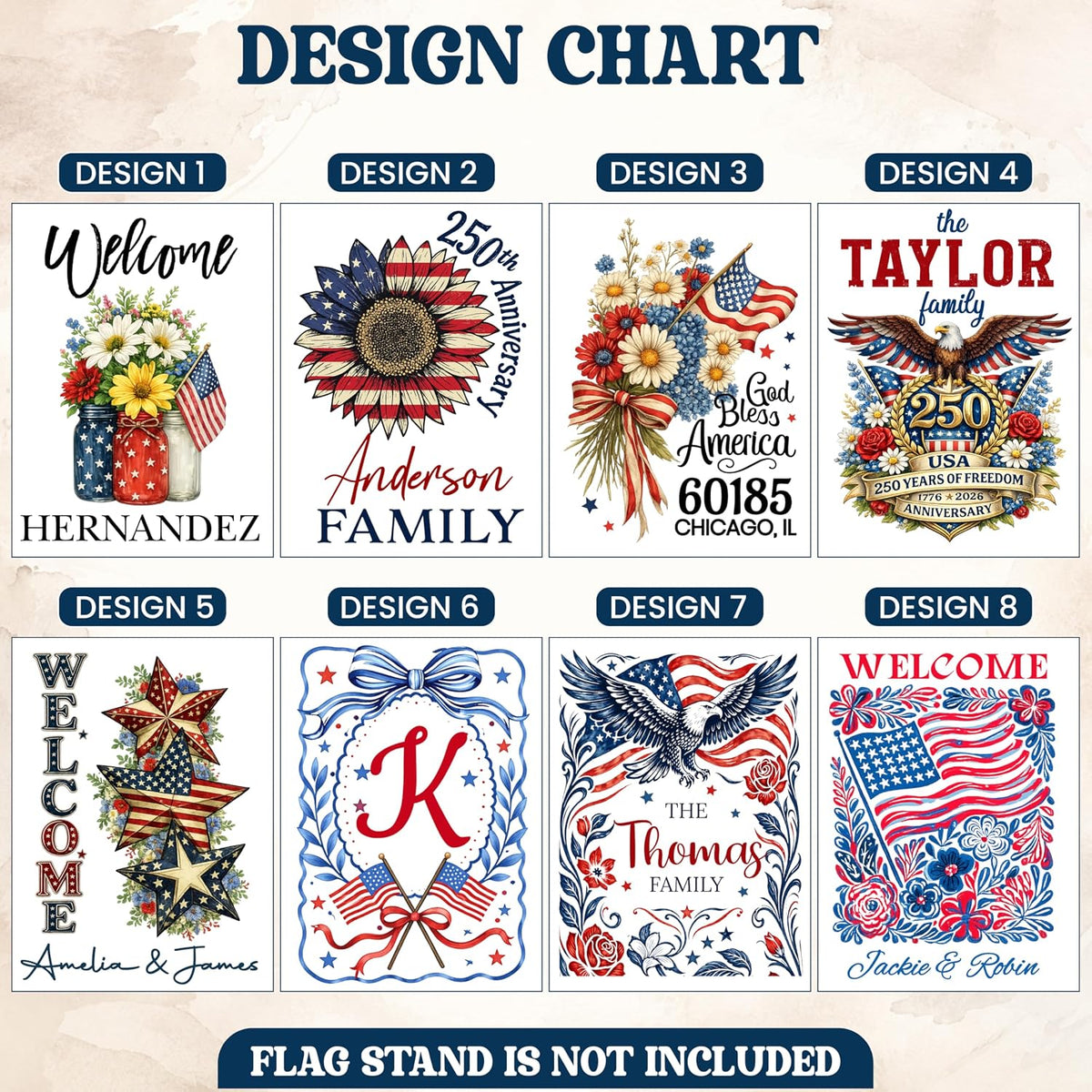 Personalized Camping Garden Flag 13x18 Inch Double Sided, Custom Family Name Welcome to Our Campsite Yard Flag