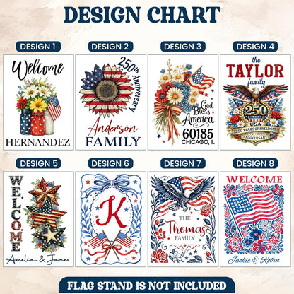 Personalized Camping Garden Flag 13x18 Inch Double Sided, Custom Family Name Welcome to Our Campsite Yard Flag
