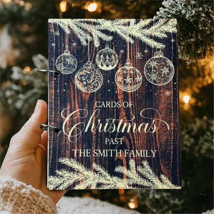 Personalized Christmas Card Keeper Binder with Name, Custom Holiday Album