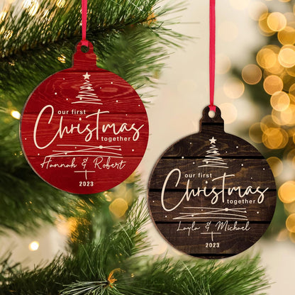 Personalized Our First Christmas Together Ornament, Customized 2023 Xmas Tree Decor Mr & Mrs Gift Tag, Custom Newlywed for Couple Gifts