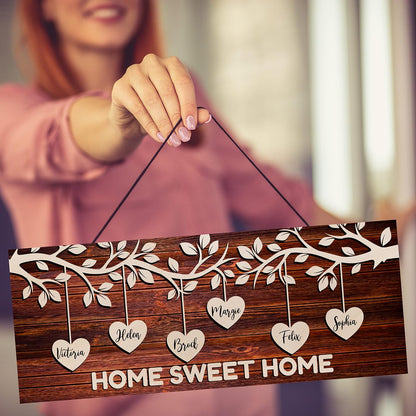 Personalized Family Tree Wood Sign with Names, Custom Best Mom Ever Gift