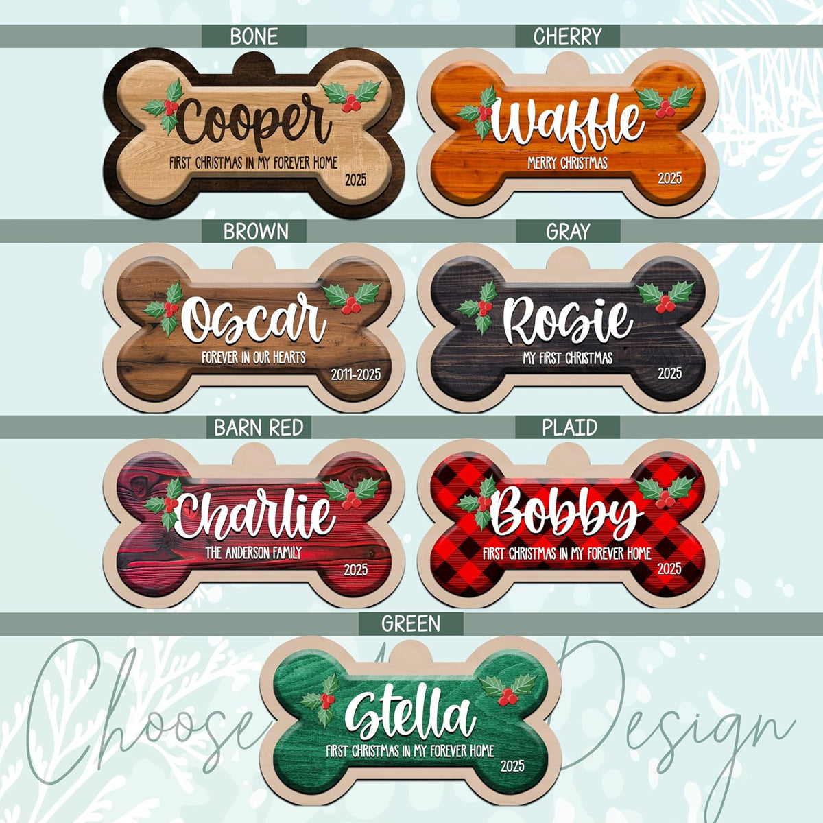 Personalized Dog Memorial Bone Ornament with Name, Custom Pet Loss Keepsake