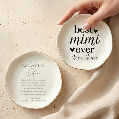 Personalized Ring Dish with Name, Custom Jewelry Tray Gift for Women, Bridesmaids, Mom, Grandma, or Best Friends