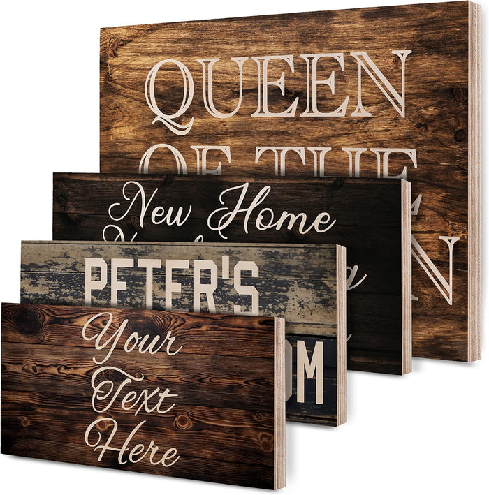 Personalized Wood Sign with 9 Font and 6 Color Options – Customized Wooden Home Décor for Father’s Day, Mother’s Day, Christmas, Housewarming, or Birthday Gifts