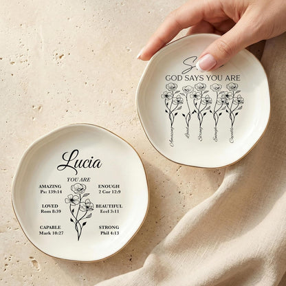 Personalized Ring Dish with Name, Custom Jewelry Tray Gift for Women, Bridesmaids, Mom, Grandma, or Best Friends