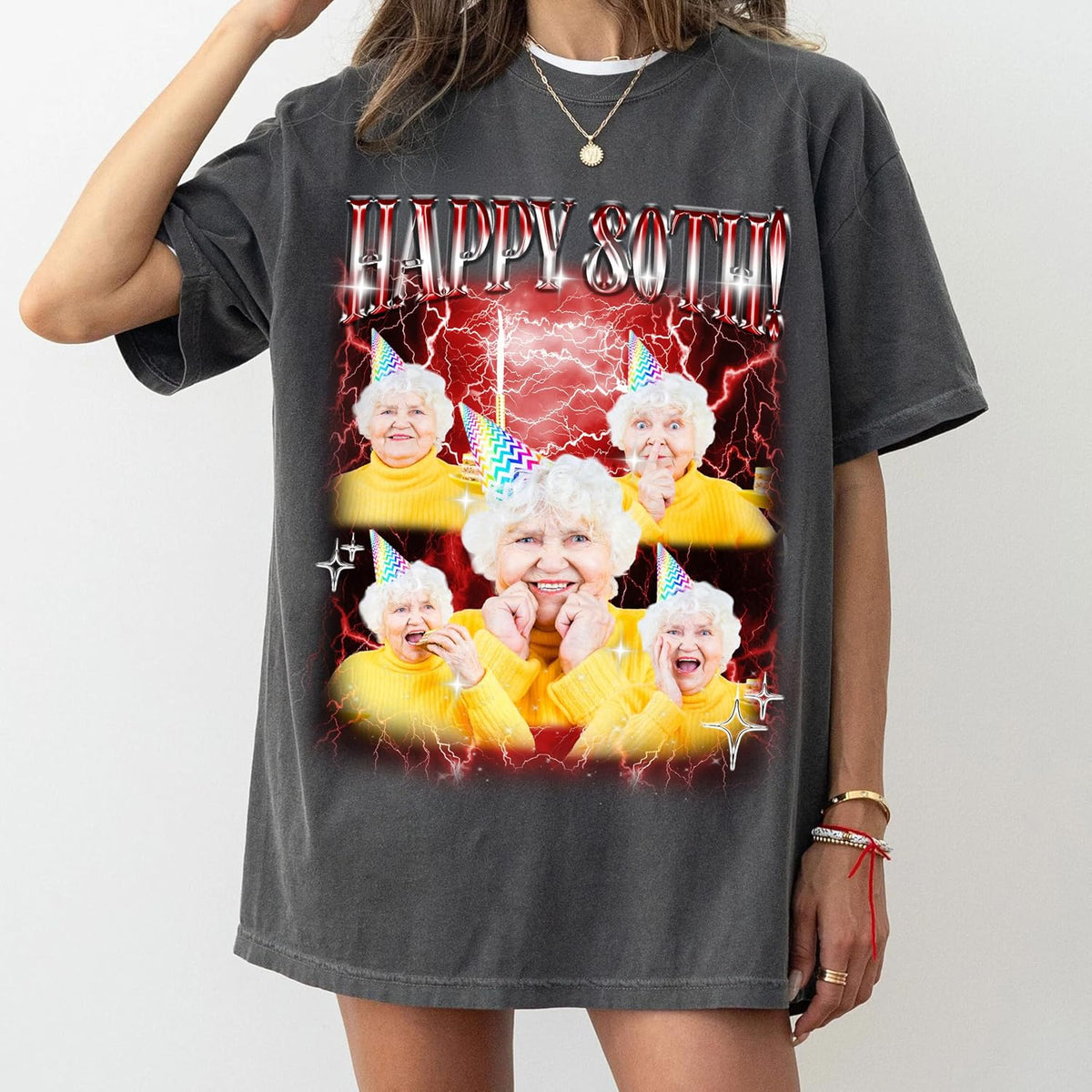 Customize Bootleg Rap Tee with Face & Text - Funny T-Shirt Gift for Boyfriend & Girlfriend