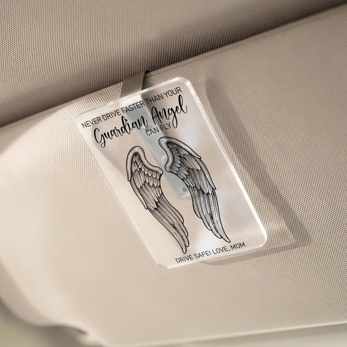 Personalized Car Visor Photo Clip – Custom Acrylic Picture Holder with Text, Gift for Dad, Mom, Husband, Wife, or Girlfriend