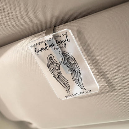 Personalized Car Visor Photo Clip – Custom Acrylic Picture Holder with Text, Gift for Dad, Mom, Husband, Wife, or Girlfriend