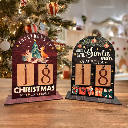 Personalized Countdown Sign, Custom Wooden Number Block Display for Christmas, Wedding, Baby Arrival or Homecoming, Reusable Holiday Decoration Gift