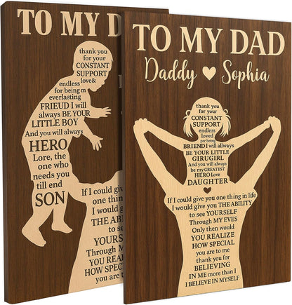 Personalized Wooden Sign for Dad – Custom Thank You for Your Constant Help Wall Plaque – Unique Father’s Day Gift from Daughter or Son – Rustic Decor for Garage, Office, Workshop or Man Cave