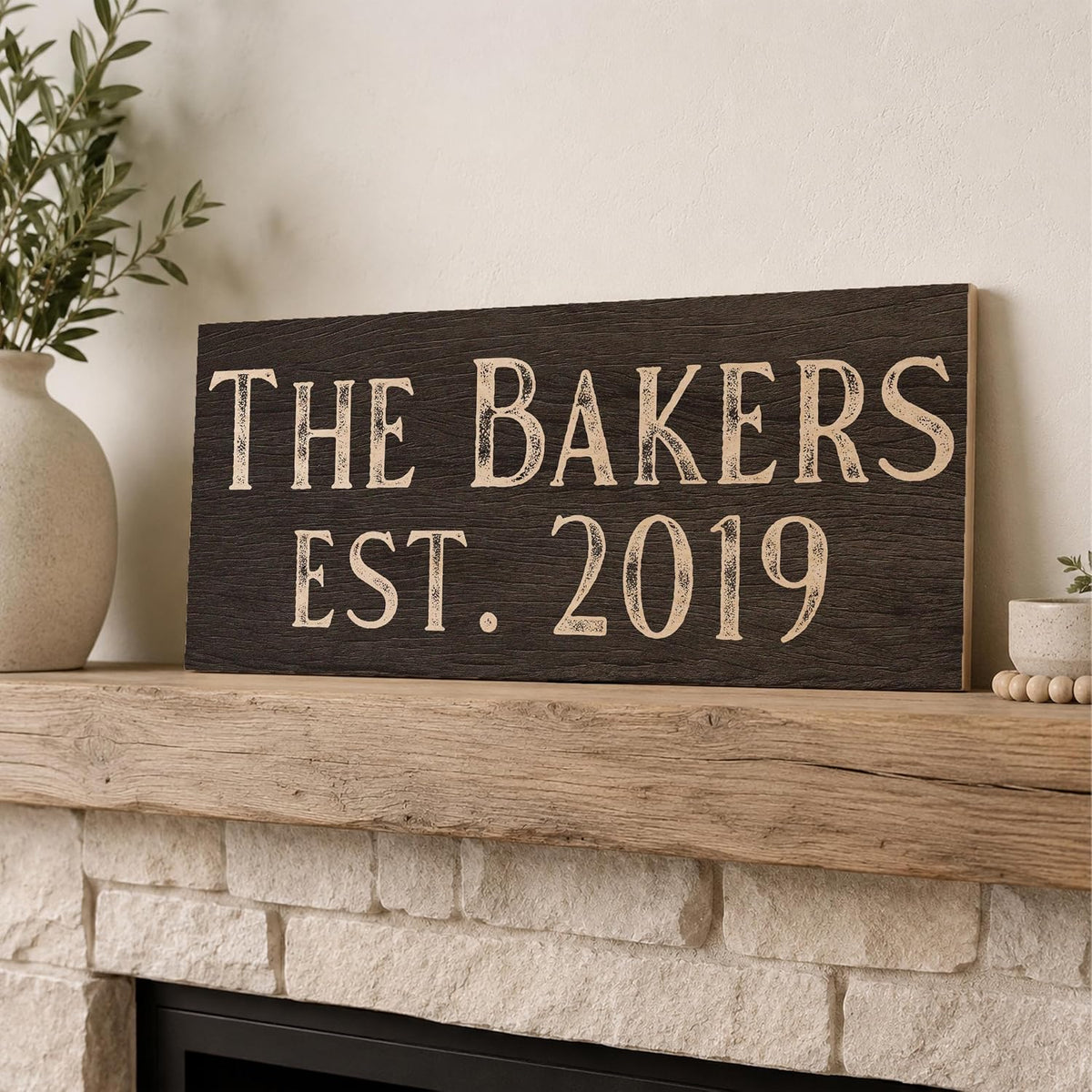Personalized Welcome Wood Sign for Wall, Custom Family Home Farmhouse Decor