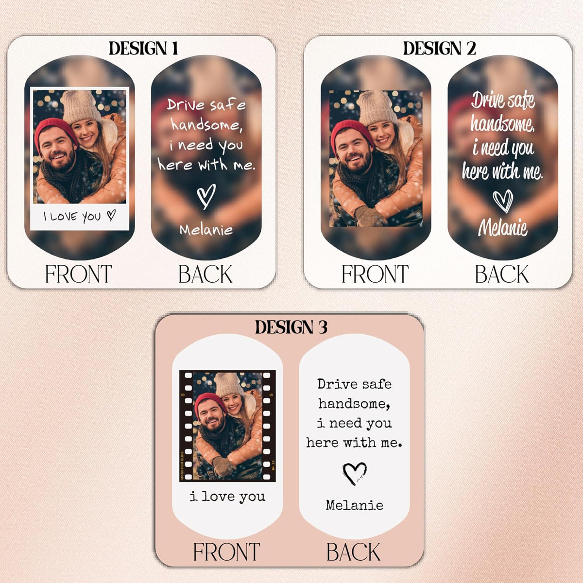 Personalized Acrylic Photo Keychain with Text, Custom Gift for Him and Her
