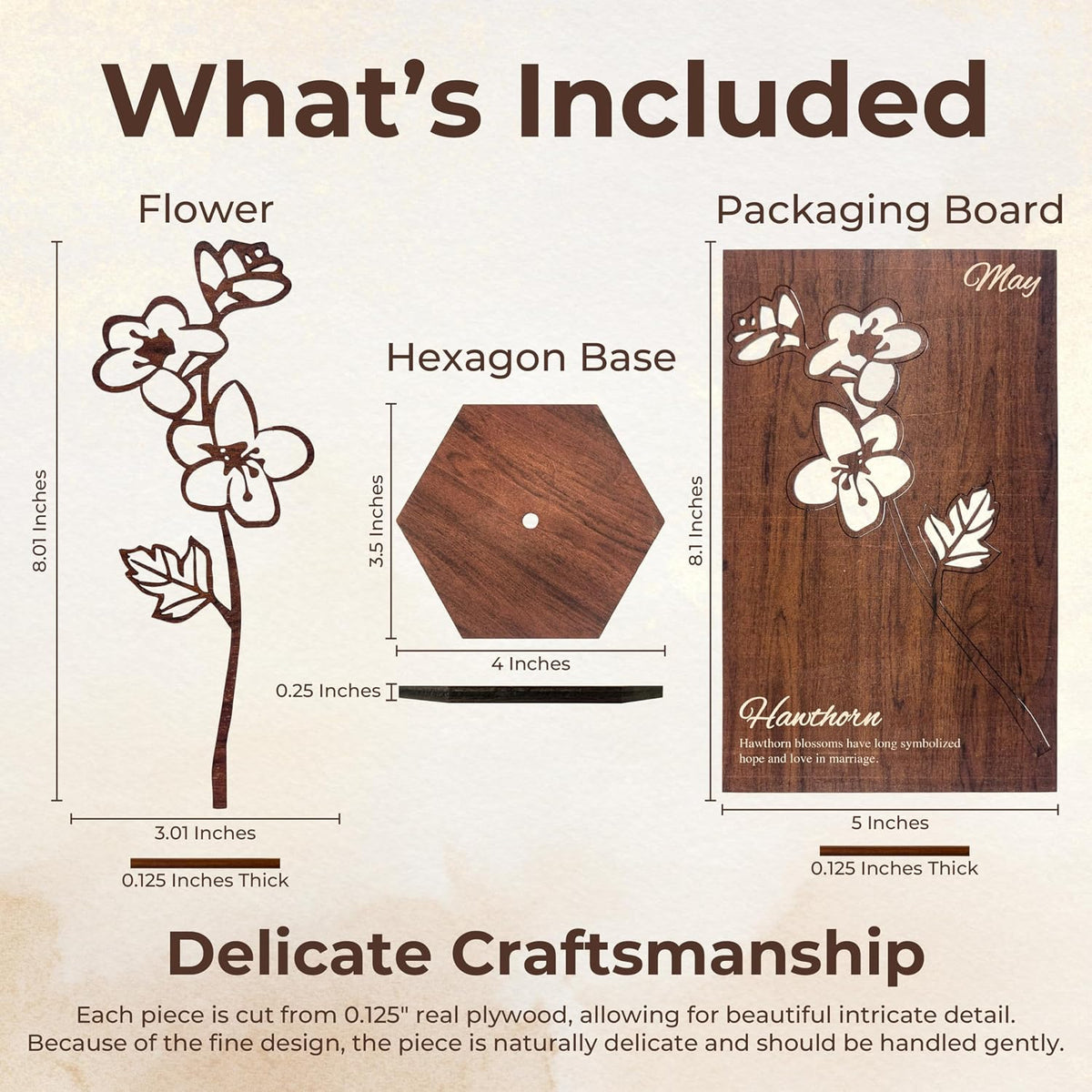 Birth Month Flower Wooden Decor, Grandma Mothers Day Gift for Mom Nana Gigi, Elegant Floral Home Decor, Birthday Christmas Gift