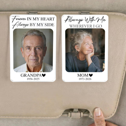Personalized Car Visor Photo Clip – Custom Acrylic Picture Holder with Text, Gift for Dad, Mom, Husband, Wife, or Girlfriend