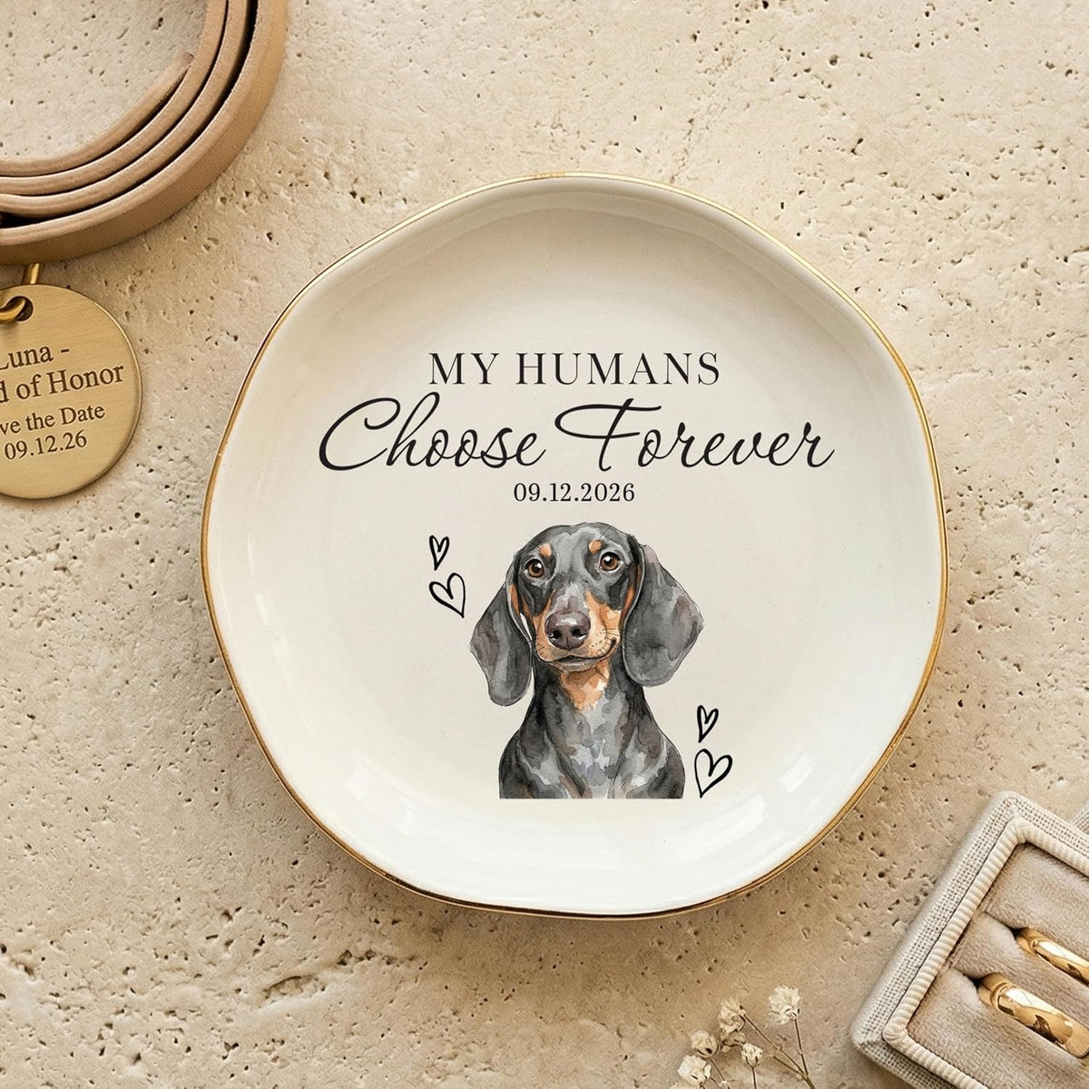 Personalized Ring Dish with Name, Custom Jewelry Tray Gift for Women, Bridesmaids, Mom, Grandma, or Best Friends