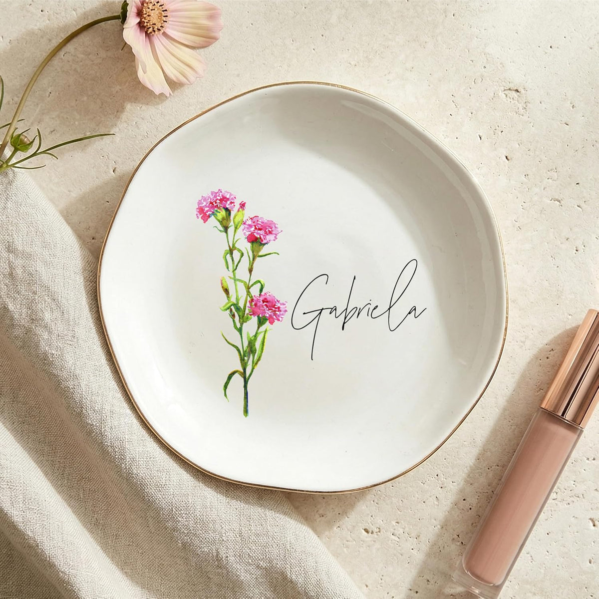 Personalized Ring Dish with Name, Custom Jewelry Tray Gift for Women, Bridesmaids, Mom, Grandma, or Best Friends