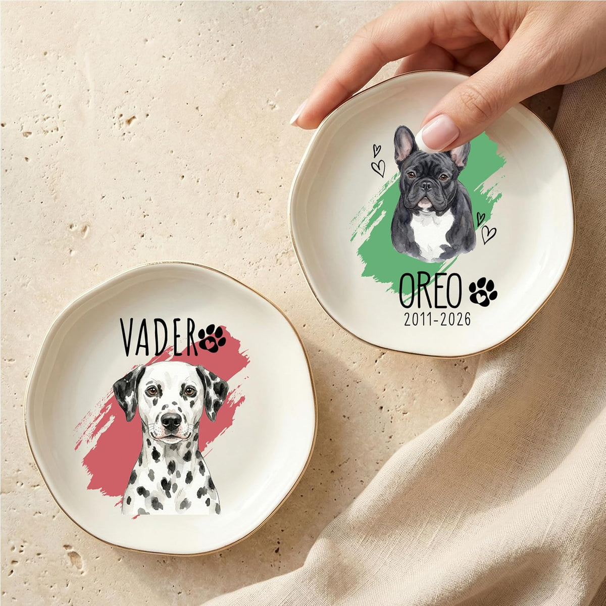Personalized Ring Dish with Name, Custom Jewelry Tray Gift for Women, Bridesmaids, Mom, Grandma, or Best Friends