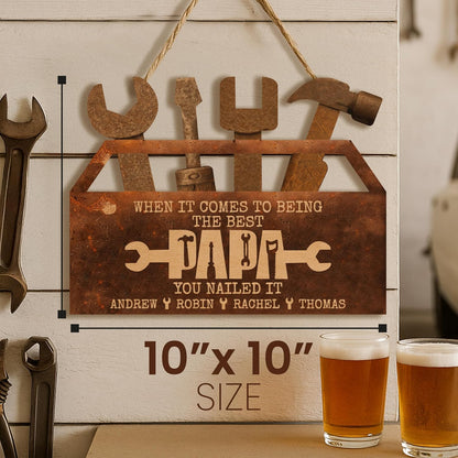 Custom Garage Sign for Dad, Grandpa, or Papa – Personalized Wall Decor for Man Cave or Workshop – Unique Gift from Kids for Father’s Day, Birthday, Christmas – Rustic Funny Shop Sign