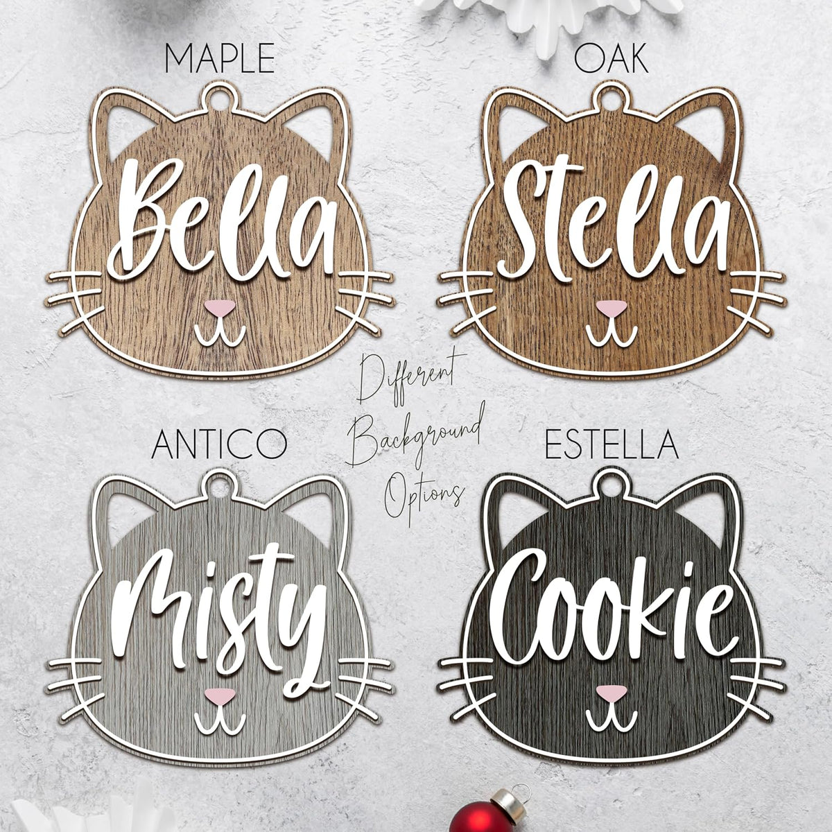 Personalized Cat Memorial Ornament - Customized Acrylic & Plywood Keepsake with Name - Forever Loved Gift for Cat Owners - Christmas Ornament for Kitty Lovers & Pet Remembrance