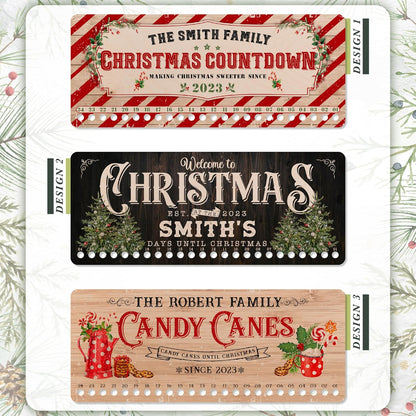Personalized Christmas Countdown Wood Sign, Custom Advent Calendar Decor
