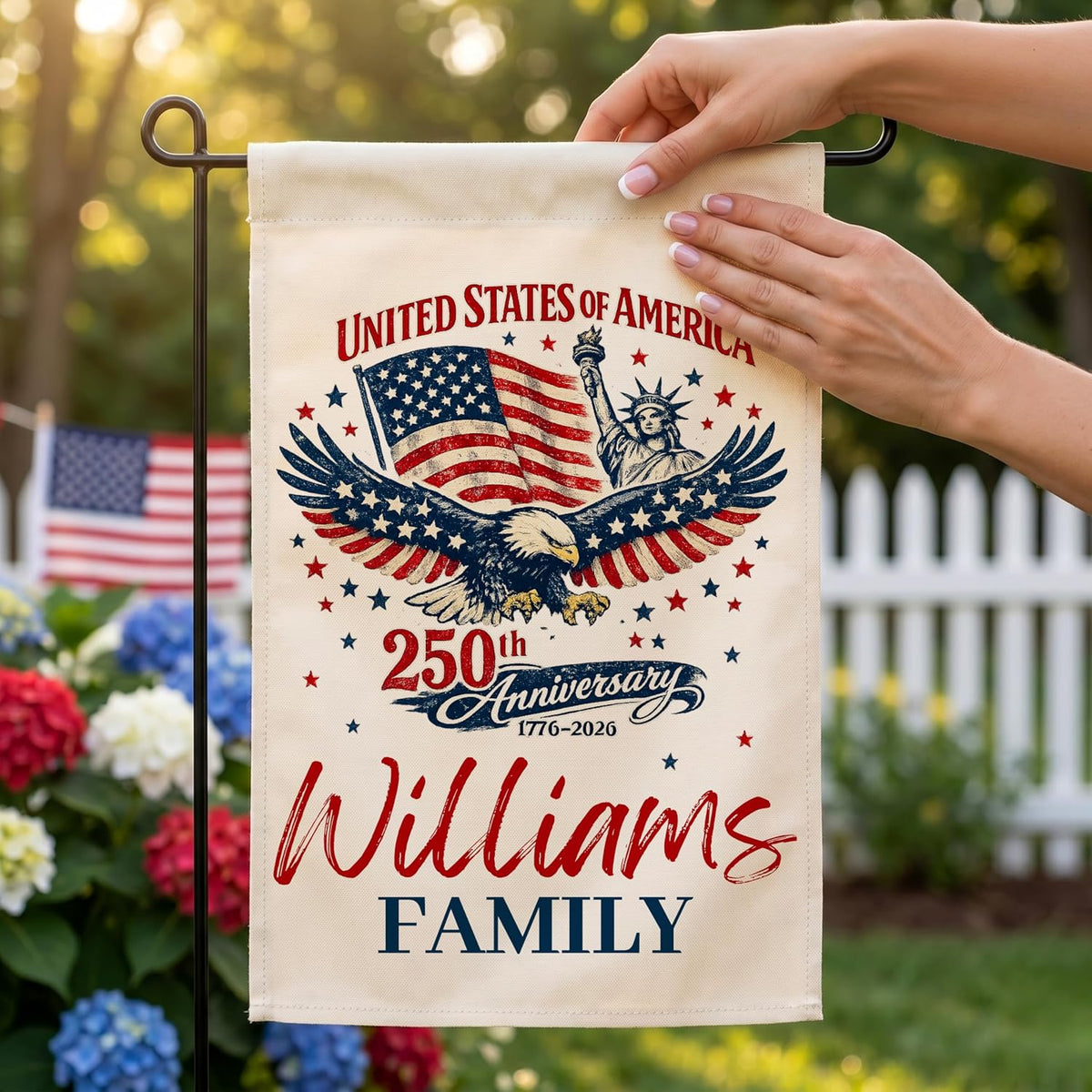 Personalized Camping Garden Flag 13x18 Inch Double Sided, Custom Family Name Welcome to Our Campsite Yard Flag