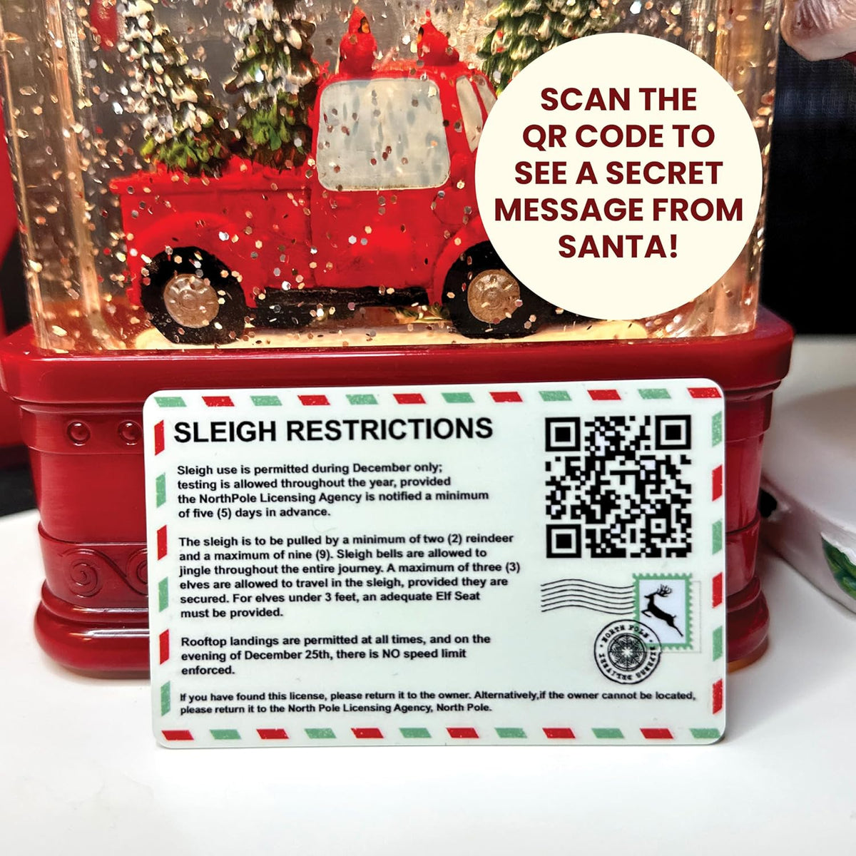 Zexpa Apparel Santa Claus North Pole Driver License - Fun Novelty Christmas ID Card for Kids, Holiday Party Favor, Christmas Stocking Stuffer, Sleigh Restrictions Card for Santa Fans
