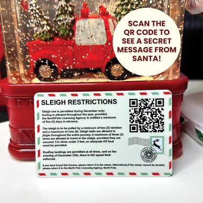Zexpa Apparel Santa Claus North Pole Driver License - Fun Novelty Christmas ID Card for Kids, Holiday Party Favor, Christmas Stocking Stuffer, Sleigh Restrictions Card for Santa Fans