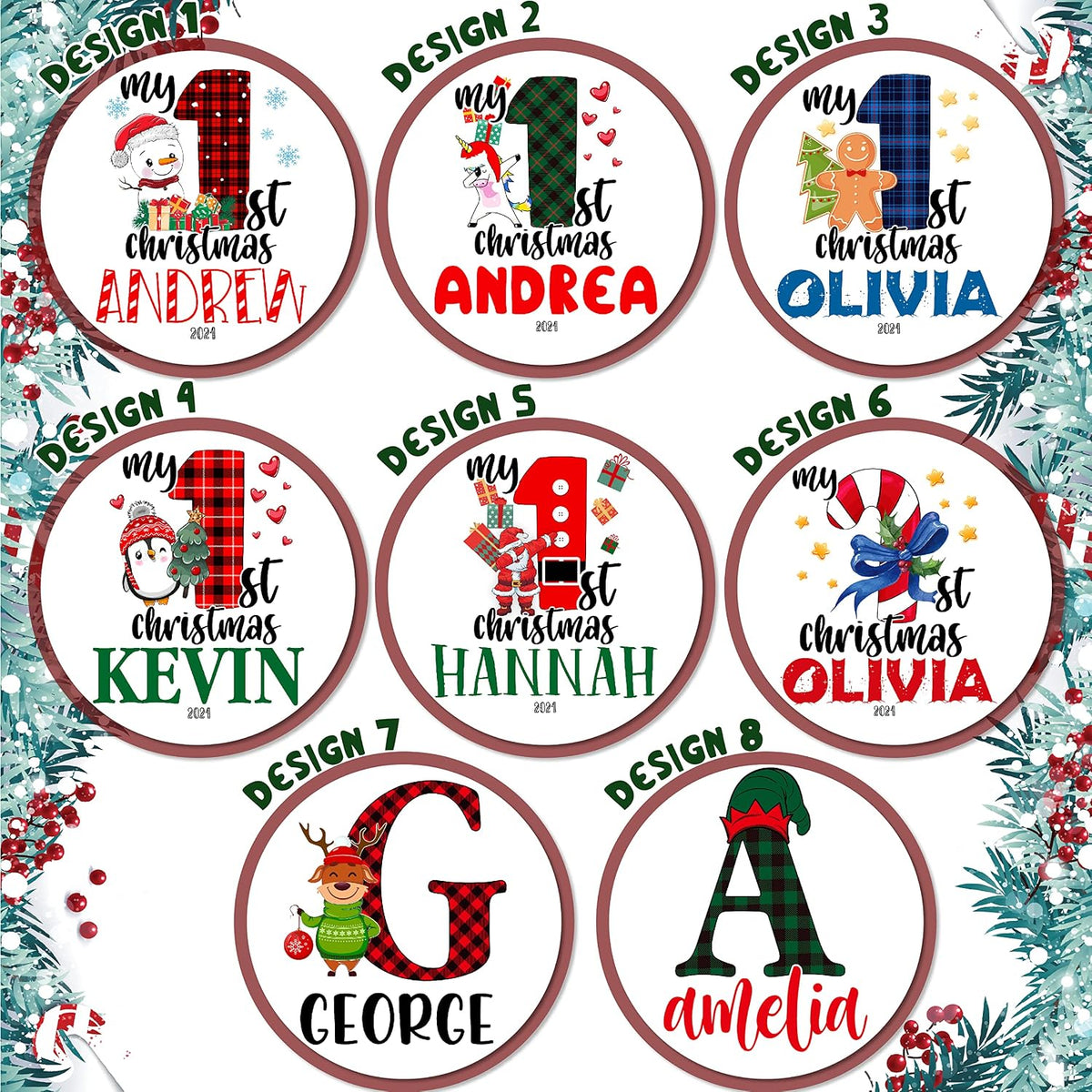 Personalized Baby Boy Christmas Onesie with Name, Custom My First Xmas Gift