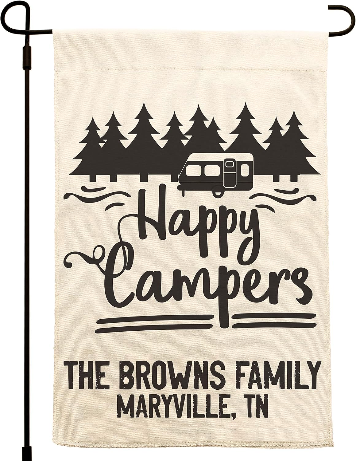 Personalized Garden Flag 12.5"x18" | Customized Farmhouse Small Vertical Double Side Porch Flags | Winter Spring Summer Autumn Yard Outdoor Décor | | Camping Campers | C01D10