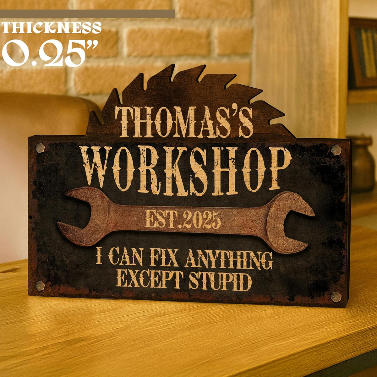 Personalized Garage Wood Sign for Dad or Grandpa – Custom Rustic Workshop Wall Decor with Name – Funny Gift for Father’s Day, Birthday, Christmas from Kids or Grandkids – Papa’s Garage Sign
