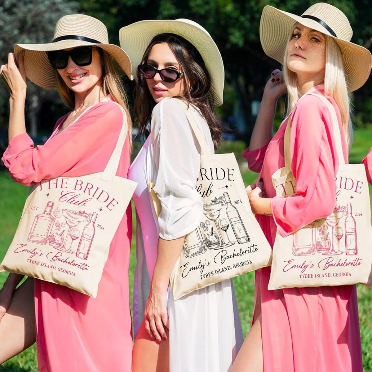 Personalized Bachelorette Tote Bag, Custom Canvas Bridal Party Beach Gift