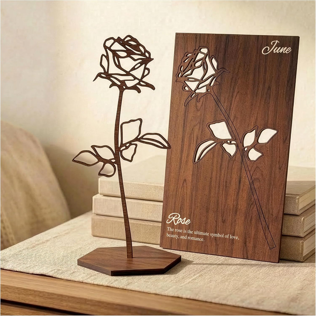 Birth Month Flower Wooden Decor, Grandma Mothers Day Gift for Mom Nana Gigi, Elegant Floral Home Decor, Birthday Christmas Gift