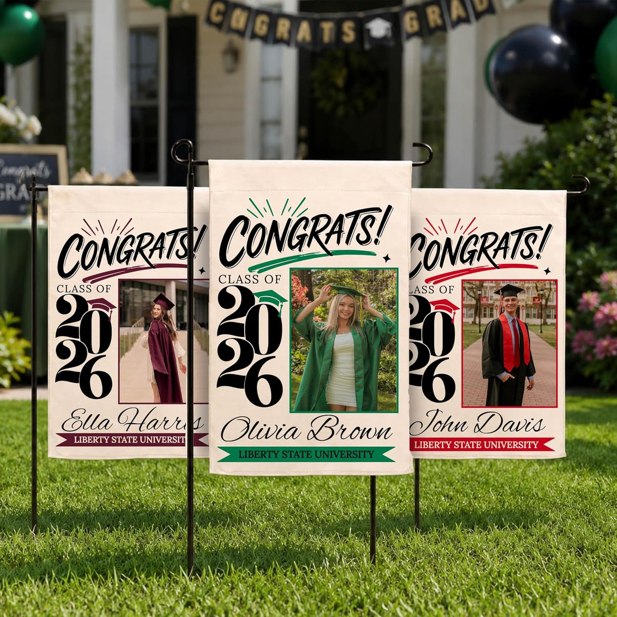 Personalized Camping Garden Flag 13x18 Inch Double Sided, Custom Family Name Welcome to Our Campsite Yard Flag