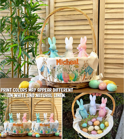 Personalized Easter Basket Liner with Custom Name – Easter Basket Essentials for Holiday, Egg Hunt & Gift Baskets – Customizable Cover Only, Basket Not Included – Unique Gift for Girls, Boys and Kids
