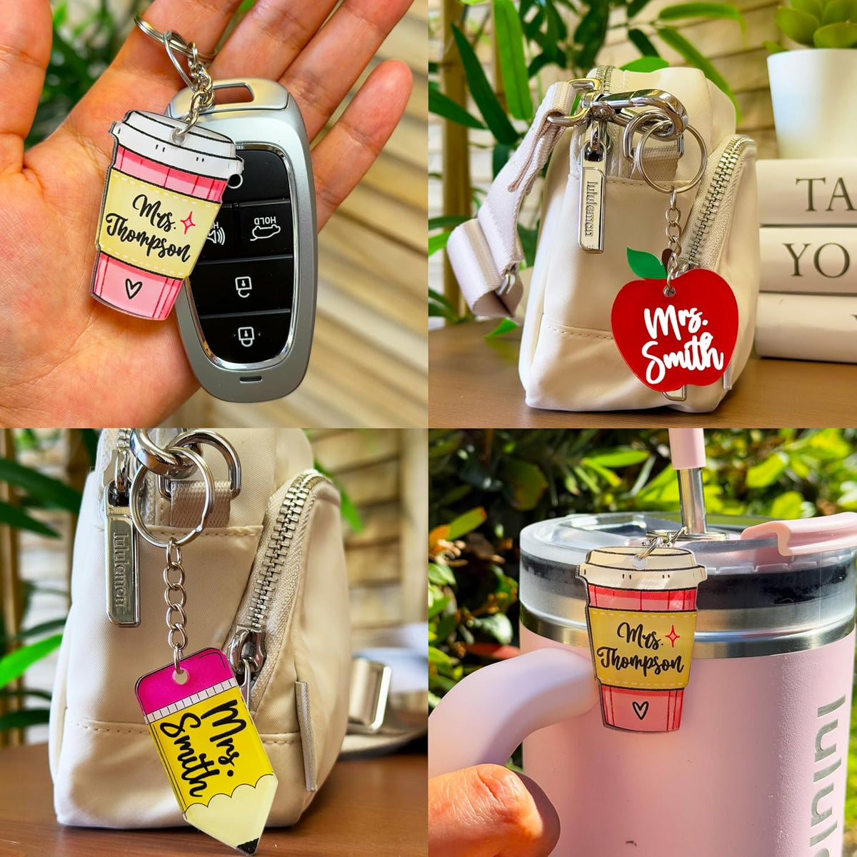 Personalized Pencil Keychain with Name, Custom Teacher Appreciation Gift