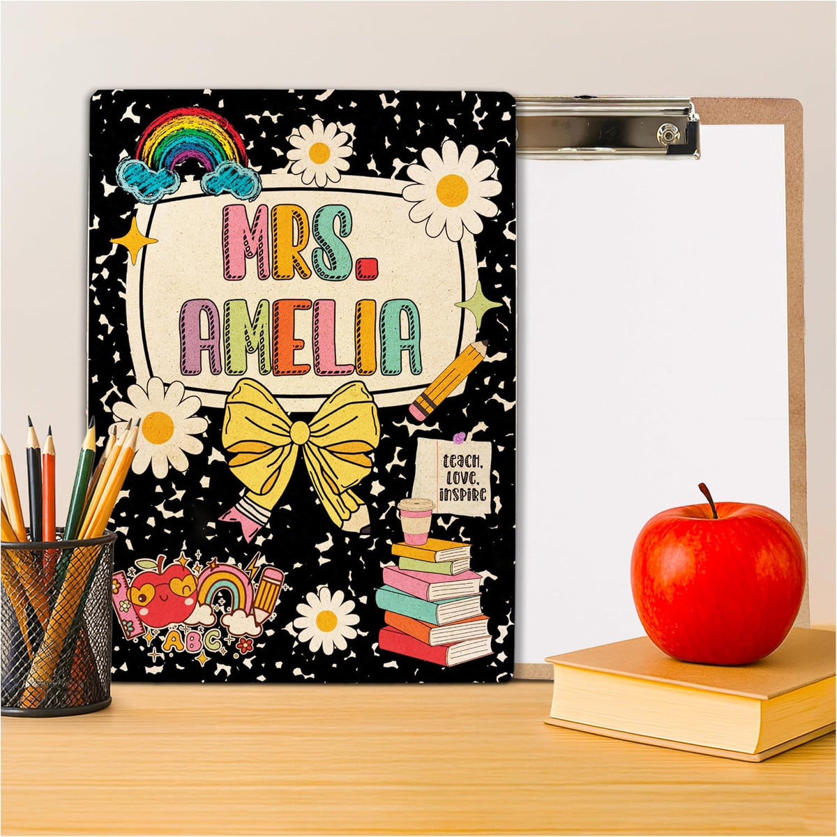 Personalized Wooden Clipboard with Name, a Custom Teacher Appreciation Gift