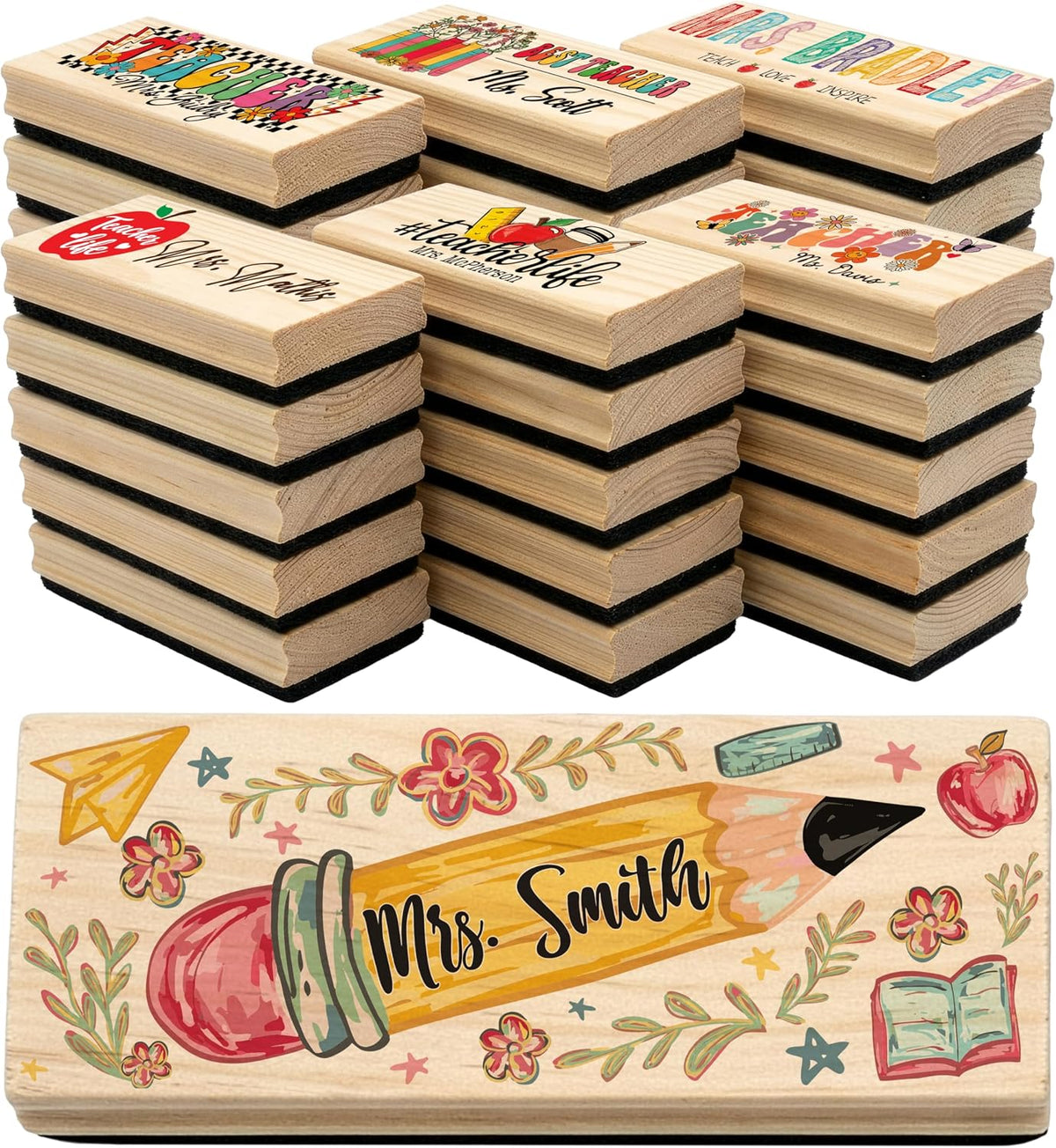 Custom Teacher Appreciation Gifts for Whiteboard - Personalized Thank You Eraser from Students