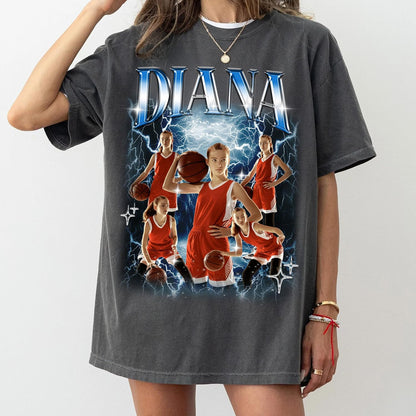 Custom Bootleg Rap Style Patrick Football T-Shirt - Personalized Graphic Tee with Player Name & Lightning Collage - Oversized Unisex Vintage Sports Shirt for Fans, Birthdays, Game Day