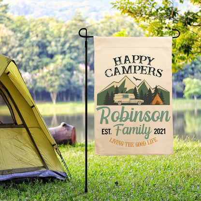 Personalized Camping Flag with Name and Address, Custom RV Campground Gift