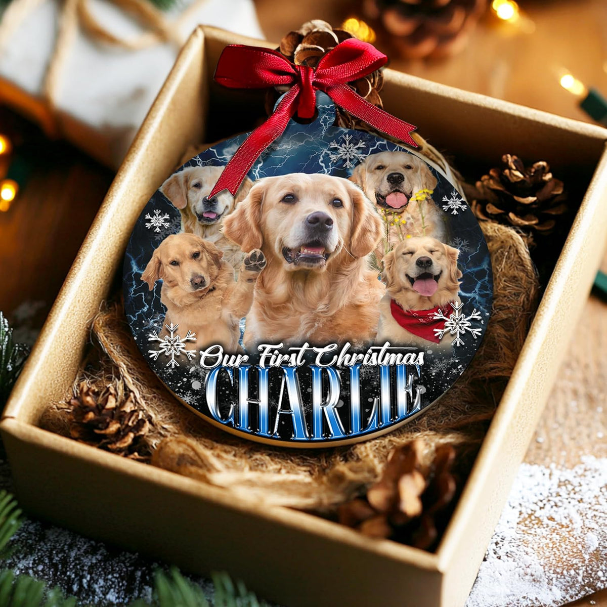 Personalized Christmas Ornaments with Photo - Custom 2025 Ceramic Xmas Tree Decor with Picture & Text - Unique for Kids, Mom, Dad & Friends Merry