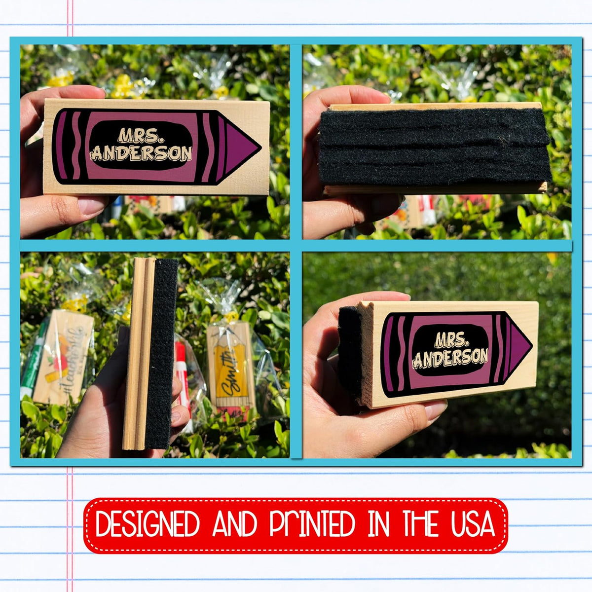Custom Teacher Appreciation Gifts for Whiteboard - Personalized Thank You Eraser from Students